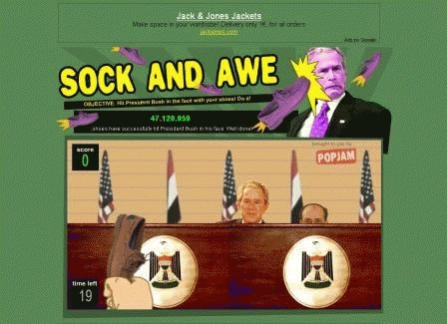 "Sock and awe": rzuć butem w prezydenta Busha