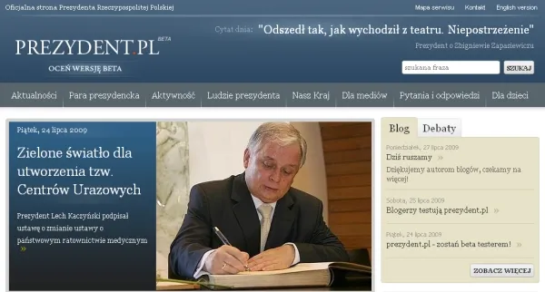 beta.prezydent.pl - strona Prezydenta RP za 360 tys. złotych