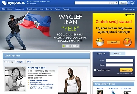 PMPG sprzedaje reklamy w  MySpace Polska