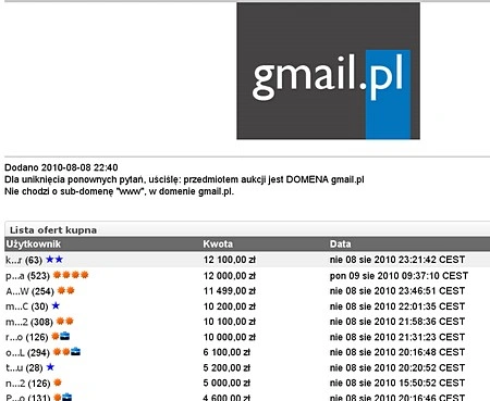 Gmail.pl oparł się Google i wylądował na Allegro. Warto kupić? AKTUALIZACJA: nie!
