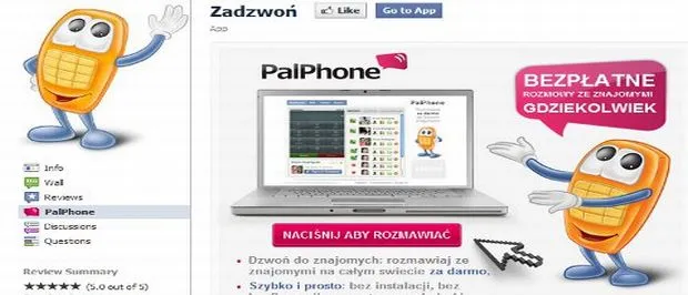 PalPhone - darmowy telefon na Facebooku