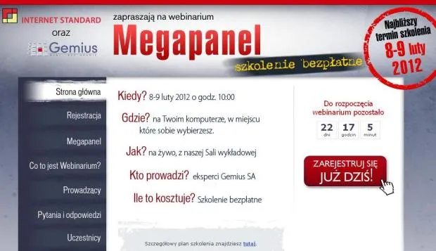 Internet Standard oraz Gemius zapraszają na bezpłatne webinarium "Megapanel"