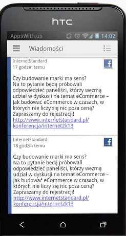 Aplikacja mobilna Internet2K13 - raport