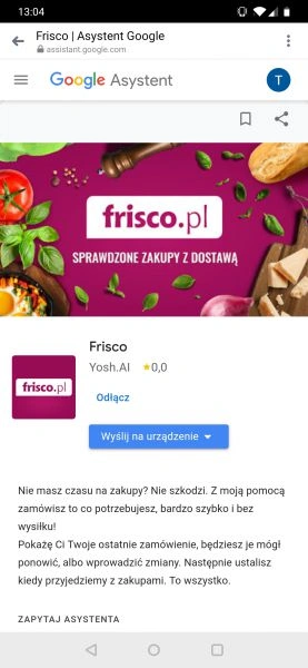 <p>Zakupy na Frisco.pl z Asystentem Google</p>